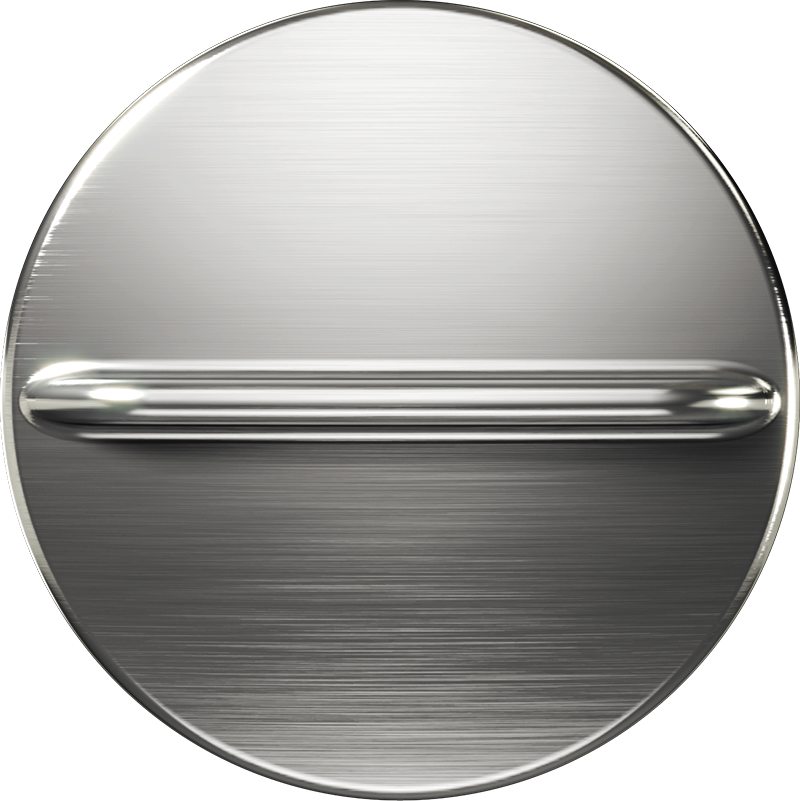 A fixed brushed chrome peephole cover