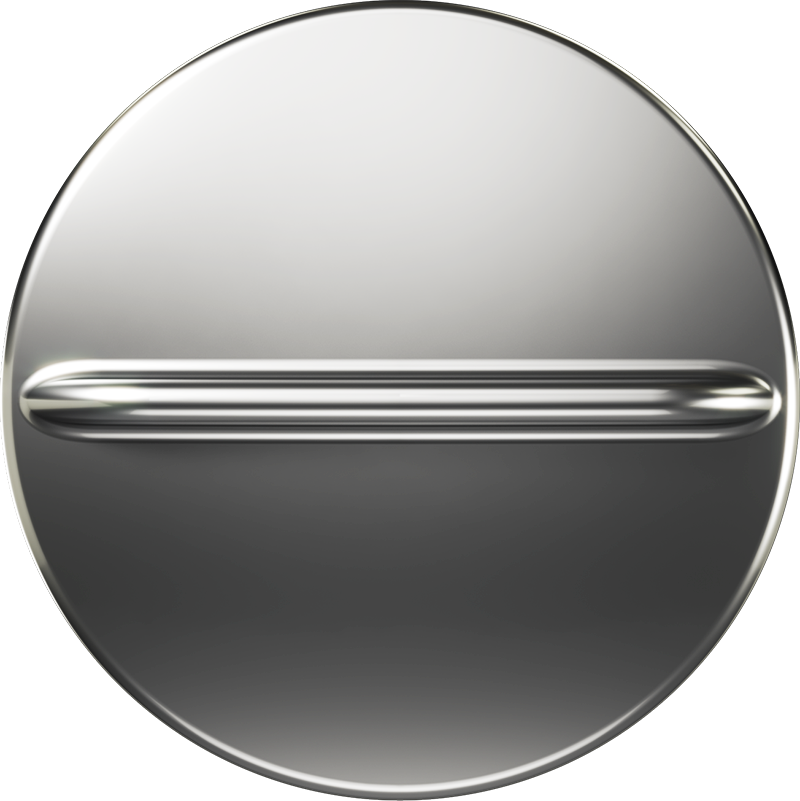 A fixed satin chrome peephole cover