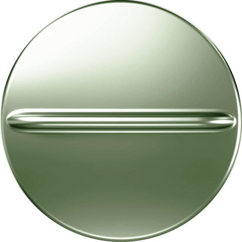 A fixed satin nickel peephole cover